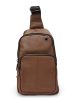 Barna prémium olasz valódi bőr férfi crossbody táska – Vantoro Marrone Sling