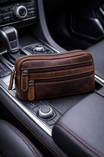Vantoro Marrone Compact – Prémium olasz valódi bőr férfi autóstáska