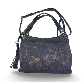   Mirello valódi olasz bőr kék mintás női válltáska oldaltáska
