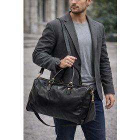 Valente Sötétkék Valódi Bőr Olasz Férfitáska