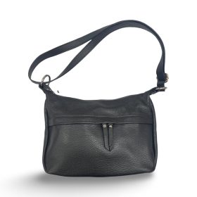   Tavero fekete valódi olasz bőr női válltáska oldaltáska
