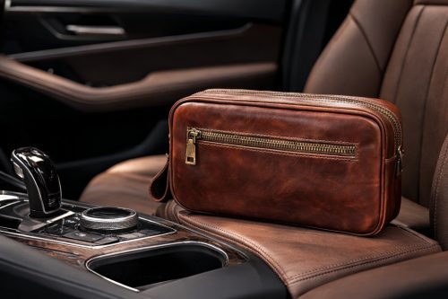 Vantoro Marrone Drive – Prémium olasz valódi bőr férfi autóstáska / oldaltáska