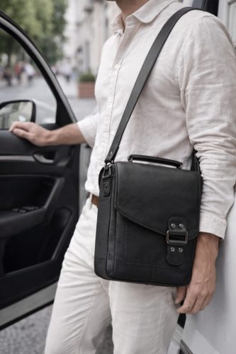 Vantoro Nero Compact – Prémium olasz valódi bőr férfi oldaltáska