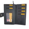 Agaton fekete női bőr pénztárca nyomott mintás RFID védelem