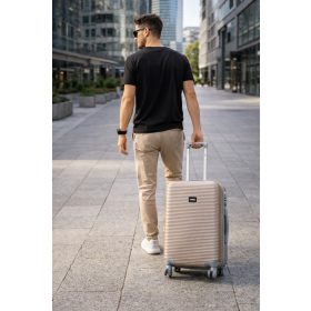   Before L-es bőrönd pezsgő színben 72 cm 4 kerekű kemény falú