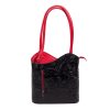 Rimini piros fekete valódi bőr női táska Olasz váll