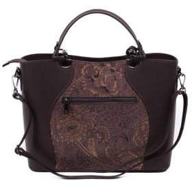   Cagliari bronz-barna valódi bőr női táska Olasz elegancia