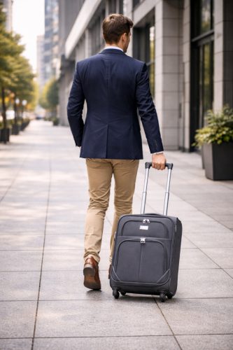 Class fekete bőrönd 20 x 30 x 40 cm Wizzair puhafedeles kézipoggyász