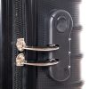 Czakó fekete bőrönd nagyméretű kemény falú 4 kerekes 72 cm