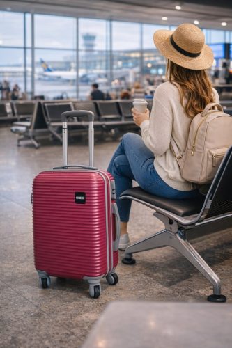 Danka Wizzair kabin bőrönd 55 x 40 x 20 cm pink kemény fedeles