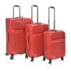 Eleonóra piros bőrönd szett 3 db-os puhafedeles