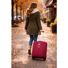   Hunting bordó bőrönd 20 x 30 x 40 cm Wizzair puhafedeles kézipoggyász