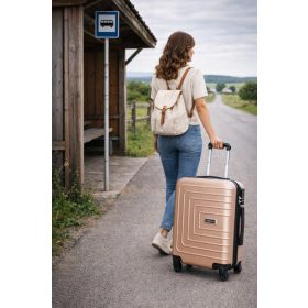   Komarov rosegold bőrönd 4 kerekű keményfedelű közepes 62 cm