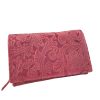 Lavmir rózsaszín női bőr pénztárca nyomott mintás RFID védelem