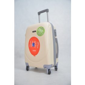   Lillie nagy bőrönd bézs színben 72 cm L-es utazóbőrönd