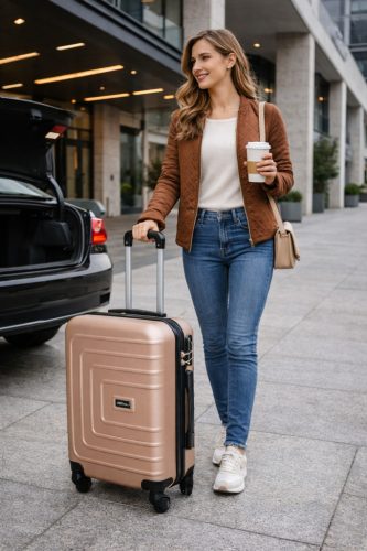 Merula Wizzair rosegold bőrönd 55 x 40 x 20 cm kemény falú