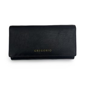   Bellagio Olasz valódi bőr fekete női pénztárca RFID védelem