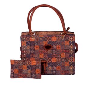   Rosa parafa női kézitáska válltáska mozaik mintás kék szett