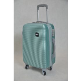   Nyitány türkiz bőrönd L-es nagyméretű 72 cm 4 kerekű keményfedeles