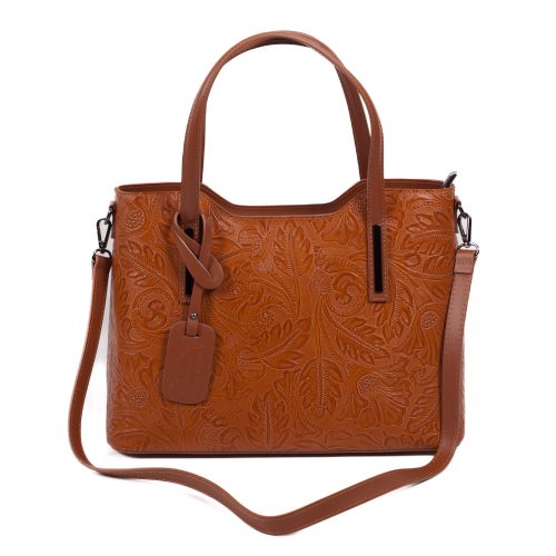 Párizs Valódi bőr női táska arany-barna Olasz