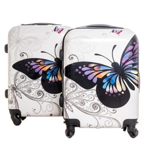 Póling pillangós bőrönd szett 2 db-os keményfedeles spinner
