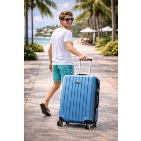 Rolly nagy bőrönd L-es kék 72 cm ABS keményfalú