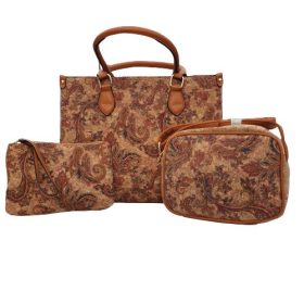   Tony női kézitáska irattáska parafa 3 db-os táska szett bézs