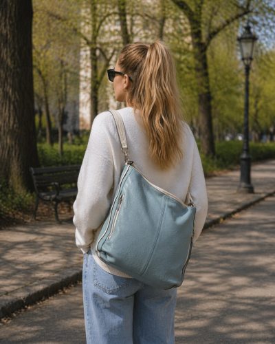 Vendor kék női válltáska nagyméretű